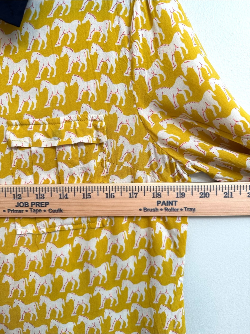 Maeve Anthropologie Yellow Horse Print Button-Down Blouse